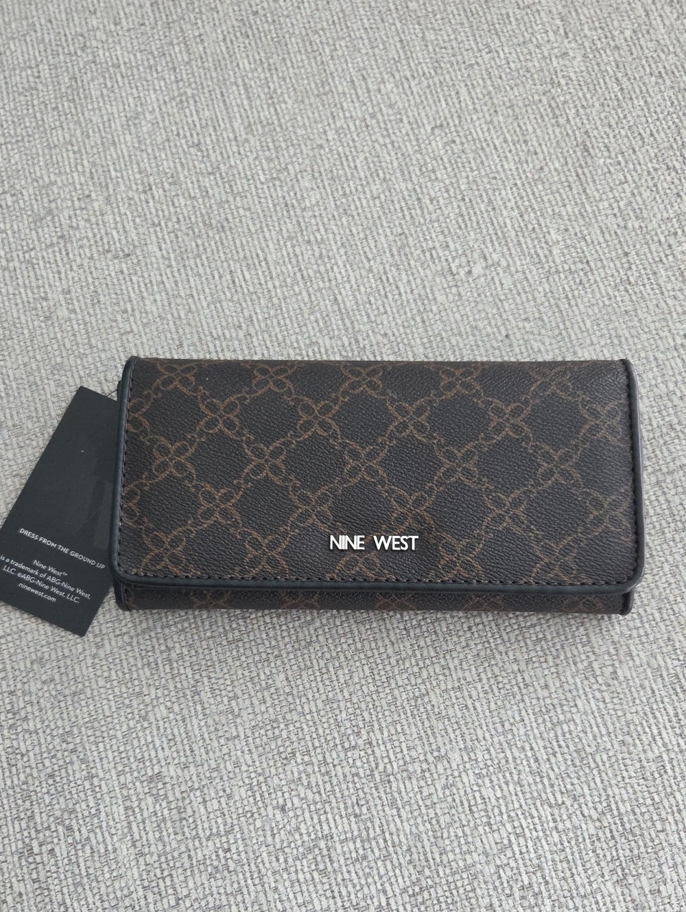 Nine West Dark Brown Monogram Continental Wallet